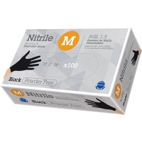 Guants Rubberex Nitril Sense Pols 5g Negres Talla M Pack 100 - 18990