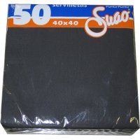 Servilletas Suao Punta Punta Negras 40x40 2 Capas Pack 50 - 19184