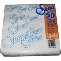 Servilletas Suao Cenefa Blancas 40x40 2 Capas Pack 50 - 19187