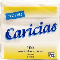Servilletas Caricias Blancas 30x30 1 Capa 100 U - 19402