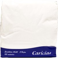 Servilletas Caricias Cenefa Blancas 40x40 2 Capas 100 U - 19404