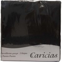 Servilletas Caricias Punta Punta Negras 40x40 2 Capas 50 U - 19405