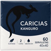 Servilletas Caricias Canguro Negro 40x40 Pack 60 - 19443