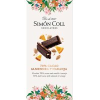 Chocolate Simón Coll 70% Cacao Almendra Y Naranja Tableta 100 Gr - 20005