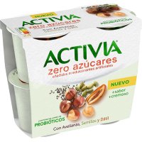 Yogur Activia Zero Azúcares Avellanas Y Semillas 115 Ml Pack 4 - 20781