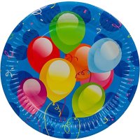 Plato Naturcart Diseño Globos Desechable 23 Cm Pack 8 - 34468 Plato Naturcart Diseño Globos Desechable 23 Cm Pack 8 - 34468