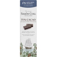 Chocolatina Simón Coll Sin Azucar 75% Cacao 25 Gr - 36721