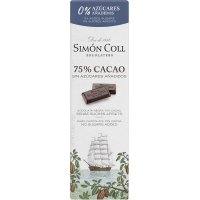 Xocolatina Simón Coll Sense Sucre 75% Cacau 25 Gr - 36721