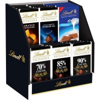 Expositor Xocolata Lindt Excellence + Gama Azul Rajola 100 Gr 35 U Promo 31 U + 4 U - 36722