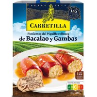 Pimientos Carretilla Piquillo Bacalao Y Gambas Rellenos Bandeja 250 Gr - 43378