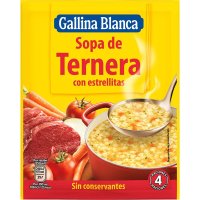 Sopa Gallina Blanca Vedella Amb Estrelletes Deshidratada Sobre 74 Gr 4 Serv - 43409
