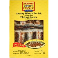 Anchoas Anxoves De L Escala Tarrina Salazon 175 Gr Mariposa 69º 9 Piezas - 6135