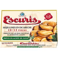 Mejillones Escuris Fritos En Escabeche Rias Gallegas 0º 10/12 Lata 120 Gr - 6345