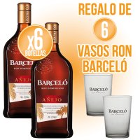 Ron Barceló Añejo 70 Cl 37.5º + 6 Vasos - 82112
