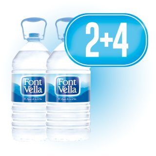 2 CAJAS FONT VELLA 6.25LT (3 U) + 4 DE REGALO