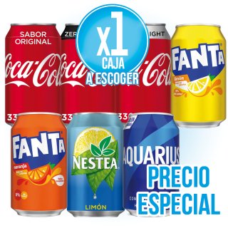 1 CAJA DE REFRESCO A ESCOGER Y CON PRECIO ESPECIAL