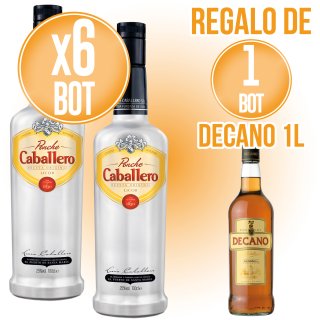 PER 6 AMPOLLES DE PONCHE CABALLERO, REGAL D'UNA AMPOLLA DE BRANDY DECANO.