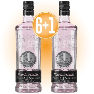PER 6 AMPOLLES DE GIN PUERTO INDIAS DE MADUIXA DE LITRE, REGAL D'UNA ALTRA AMPOLLA IGUAL.