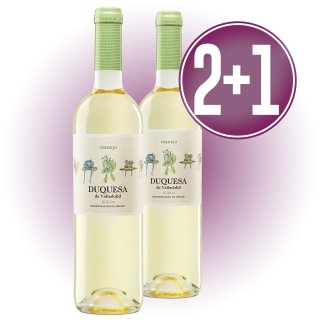 2 CAJAS DE DUQUESA DE VALLADOLID BLANCO 75CL 2022 (12 U) + 1 DE REGALO