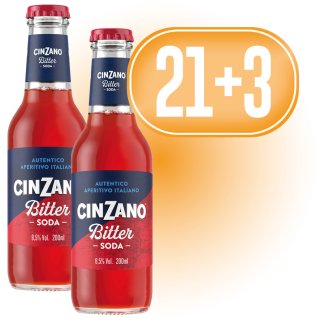 POR 21 BOTELLAS DE BITTER SODA CINZANO, REGALO DE 3 BOTELLAS IGUALES.