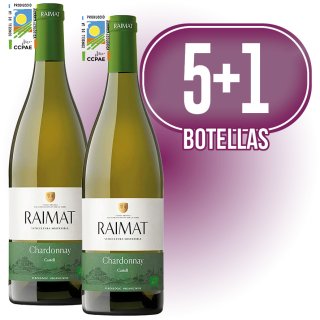 5 BOTELLAS CASTELL RAIMAT CHARDONNAY + REGALO 1 BOTELLA CASTELL RAIMAT CHARDONNAY