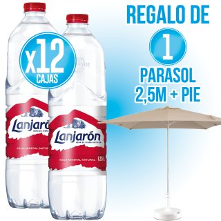 PER 12 CAIXES DE LANJARÓN DE 1,25LT, REGAL D'UN PARASOL I UN PEU.