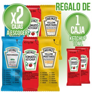 PER 2 SALSES HEINZ MONODOSIS A ESCOLLIR ENTRE KETCHUP/MAIONESA/MOSTASSA, REGAL 1 KETCHUP MONODOSIS.