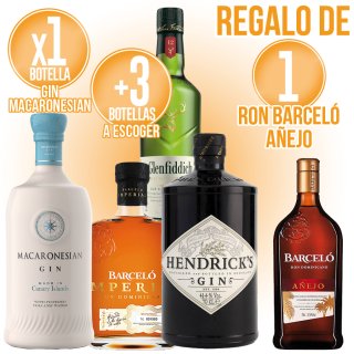 PER 1 GIN MACARONE SIAN I 3 LICORS VARMA A ESCOLLIR, REAGL 1 RON BARCELO AÑEJO.