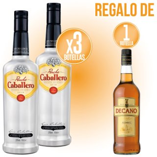 POR 3 PONCHE CABALLERO, REGALO 1 BRANDY DECANO.