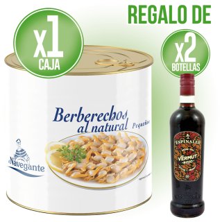 POR 1 CAJA BERBERECHOS EL NAVEGANTE PEQUEÑOS RO-200, REGALO 2 BOTELLAS VERMUT ROJO ESPINALER.