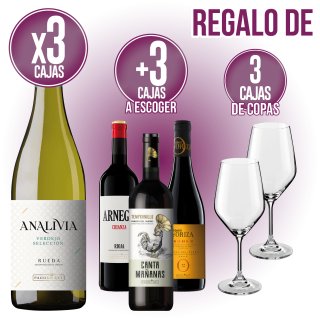 3 ANALIVIA BLANCO VERDEJO Y 3 A ESCOGER ARNEGUI CRIANZA/ CANTAMAÑANAS / CONDADO ORIZA ROBLE + REGALO