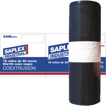 Bossa D'escombraries Saplex Industrial Negre 90x110 Pack 10