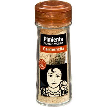 Pimienta Blanca Carmencita Molida Tarro Vidrio 50 Gr