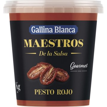 Salsa Fresca Para Pasta Gallina Blanca Maestros Gourmet Pesto Rojo Tarrina Con Tapa 1 Kg