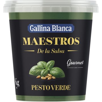 Salsa Fresca Para Pasta Gallina Blanca Maestros Gourmet Pesto Verde Tarrina Con Tapa 1 Kg