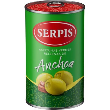 Aceitunas Serpis Rellena Anchoa Lata 300 Gr