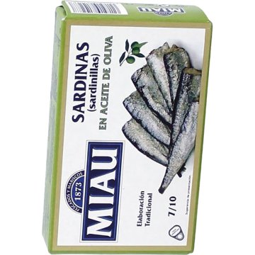 Sardinas Miau En Aceite De Oliva 3/4 Lata Rr 125 Gr Abrefácil