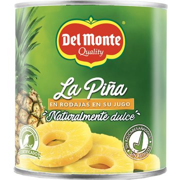 Piña Del Monte Md2 En Almíbar En Su Jugo Rodajas Lata 825 Gr