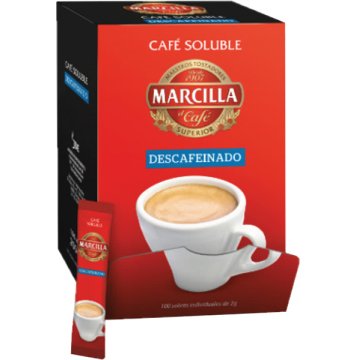 Cafè Marcilla Descafeïnat Soluble Sobre 2 Gr 100 Unitats