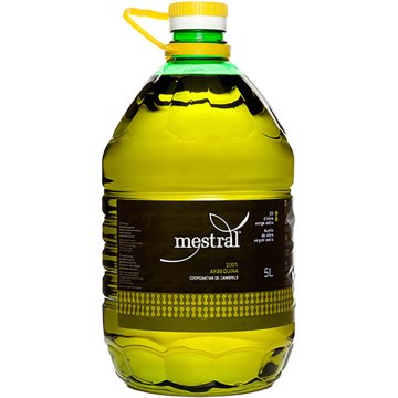 Aceite De Oliva Mestral Virgen Extra 100% Arbequina Pet 5 Lt D.o.p. Siurana