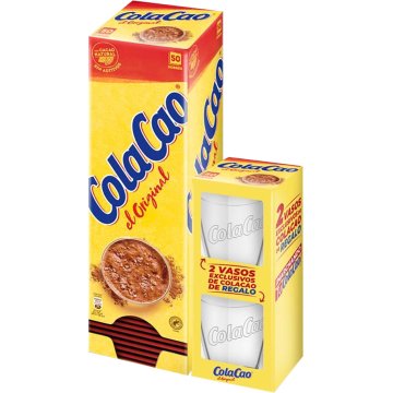 Cacao Cola Cao Estuche 16 Gr 50 Sobres + 2 Vasos