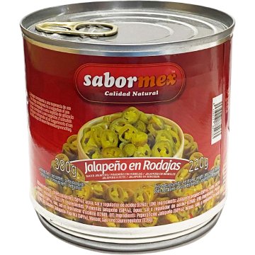 Chile Jalapeño Sabormex Rodajas Lata 380 Gr