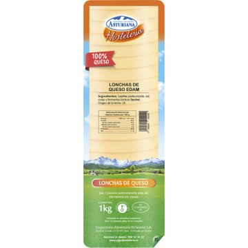 Queso Asturiana Hostelería Edam Lonchas Bandeja 1 Kg