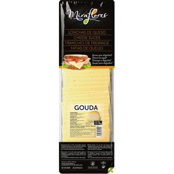 Queso Milflores Gouda Lonchas Bandeja 1 Kg
