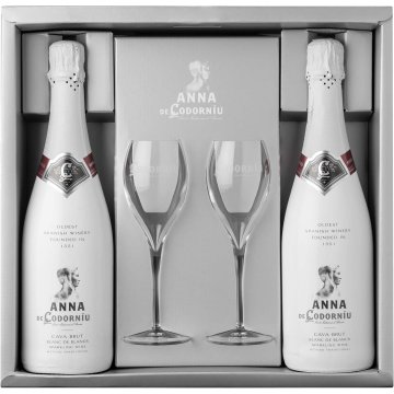 Cava Codorniu Anna Blanc De Blancs Brut Nature Reserva 11.5º-12º Estoig Cartró 75 Cl 2 Ampolles + 2 Copes