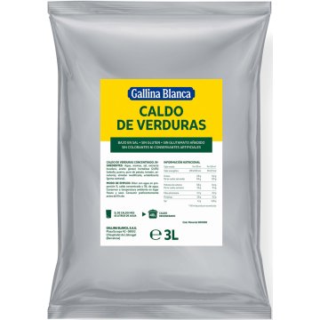 Caldo Gallina Blanca Concentrado Verduras Bajo En Sal Doy-pack 3 Lt