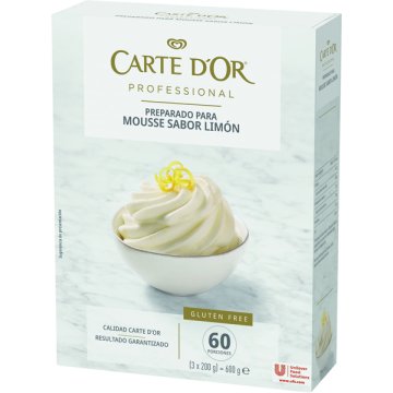 Mousse Carte D'or Limón Polvo Caja 200 Gr 3 Sobres 60 Raciones