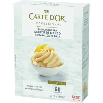Mousse Carte D'or Mango Polvo Caja 190 Gr 3 Sobres 60 Raciones