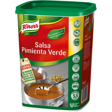 Salsa Knorr Pimienta Verde Clasica Tarro 660 Gr