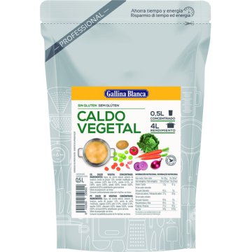 Caldo Gallina Blanca Vegetal Líquido Concentrado Doy-pack 0.5 Lt